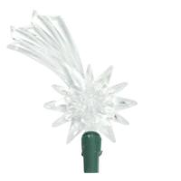 View 10 Light 5.5' Green Wire Battery Operated Pure White LED Shooting Star Light String with Timer